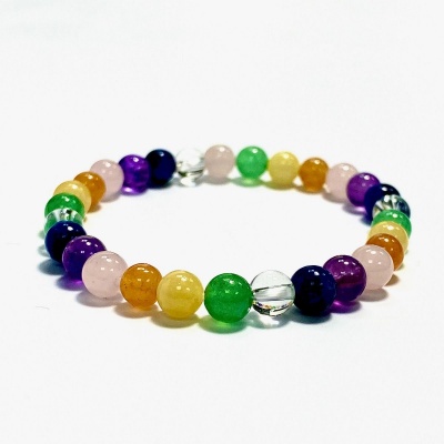Adult Chakra Rainbow Colour Bead Bracelet